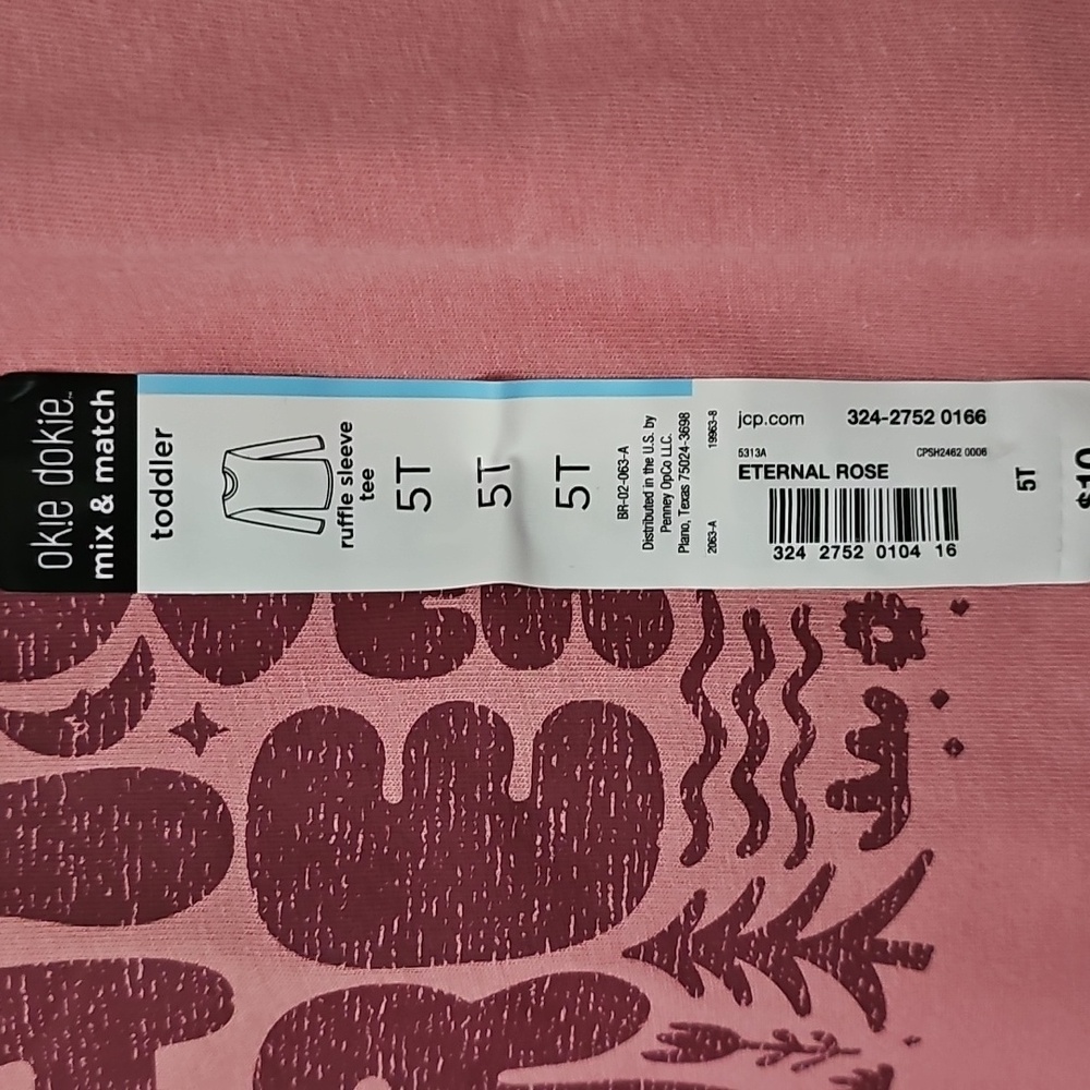 Okie Dokie Rose Long Sleeve Top and Pants. 5T. Nwt. - Picture 4 of 4